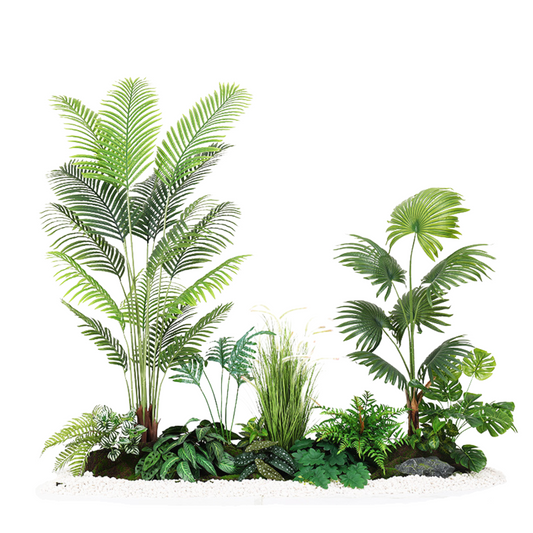 Areca Palm & Livistone Palm Set - 2.0m (L) X 1.8m (H) X 1.0 M