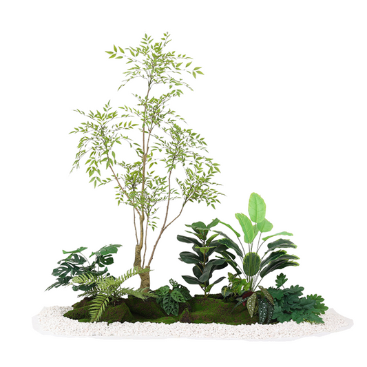 Nandina Tree & Traveller's Palm Set - 1.5m (L) x 1.8m (H) x 1.0m (W)